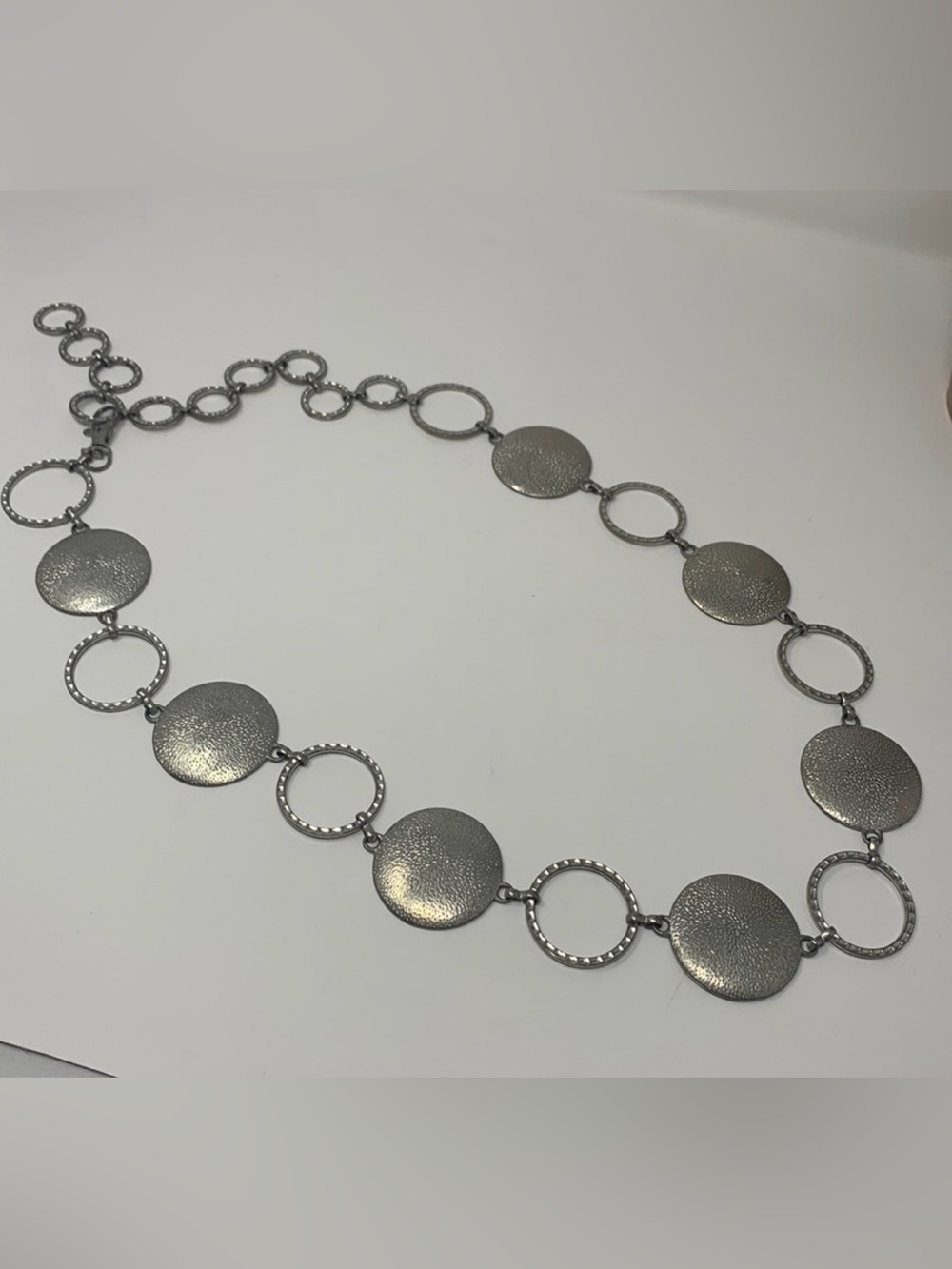Funky 70s Style Silver Chain Belt